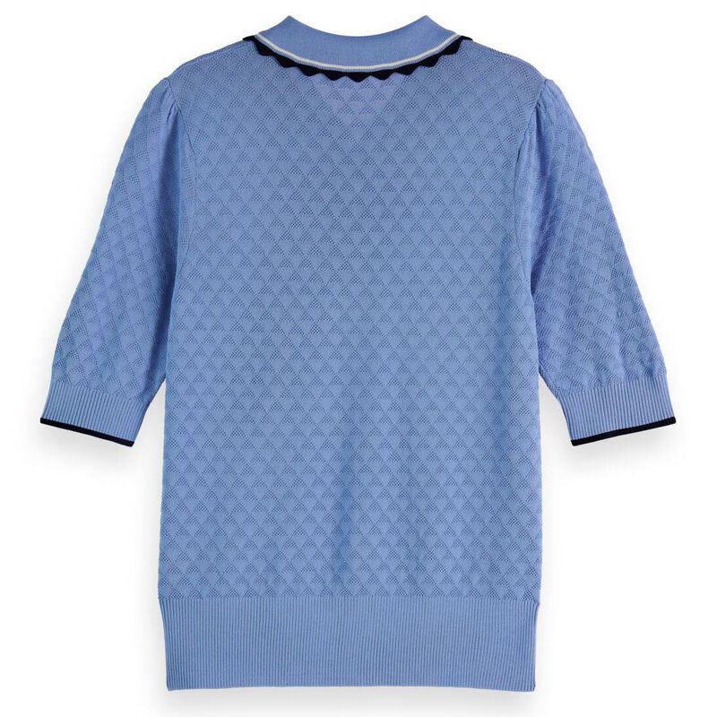 Scotch & Soda Pointelle Collared Knitted Tee image number 1